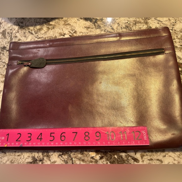 Vintage Hazel High End Business Brown Zip File Case Briefcase - Picture 9 of 10